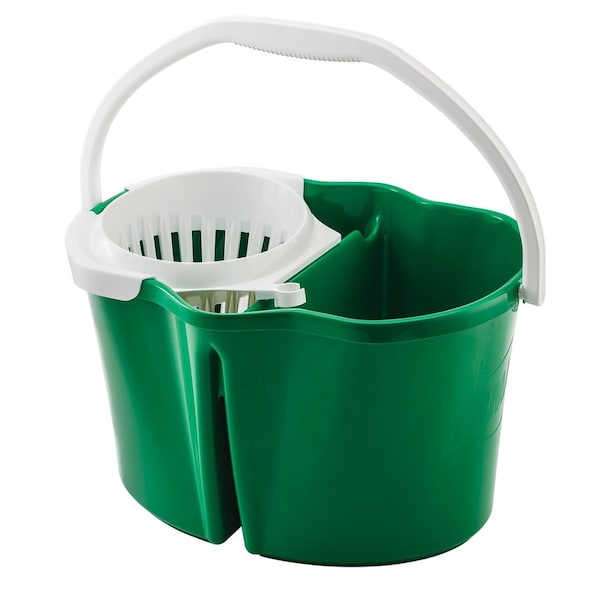 Libman Commercial 4 Gallon Clean And Rinse Bucket And Wringer Green, 3PK - 2112