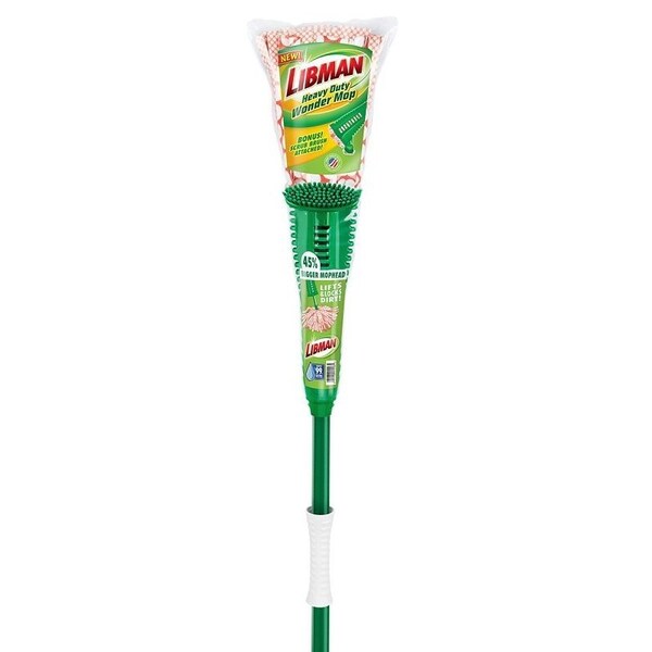 The Libman Co Heavy-Duty Wonder Wet Mop, Quick Connect Mop Connection, Microfiber Mop Head, Wh Mop Head, Steel Handle - 1228