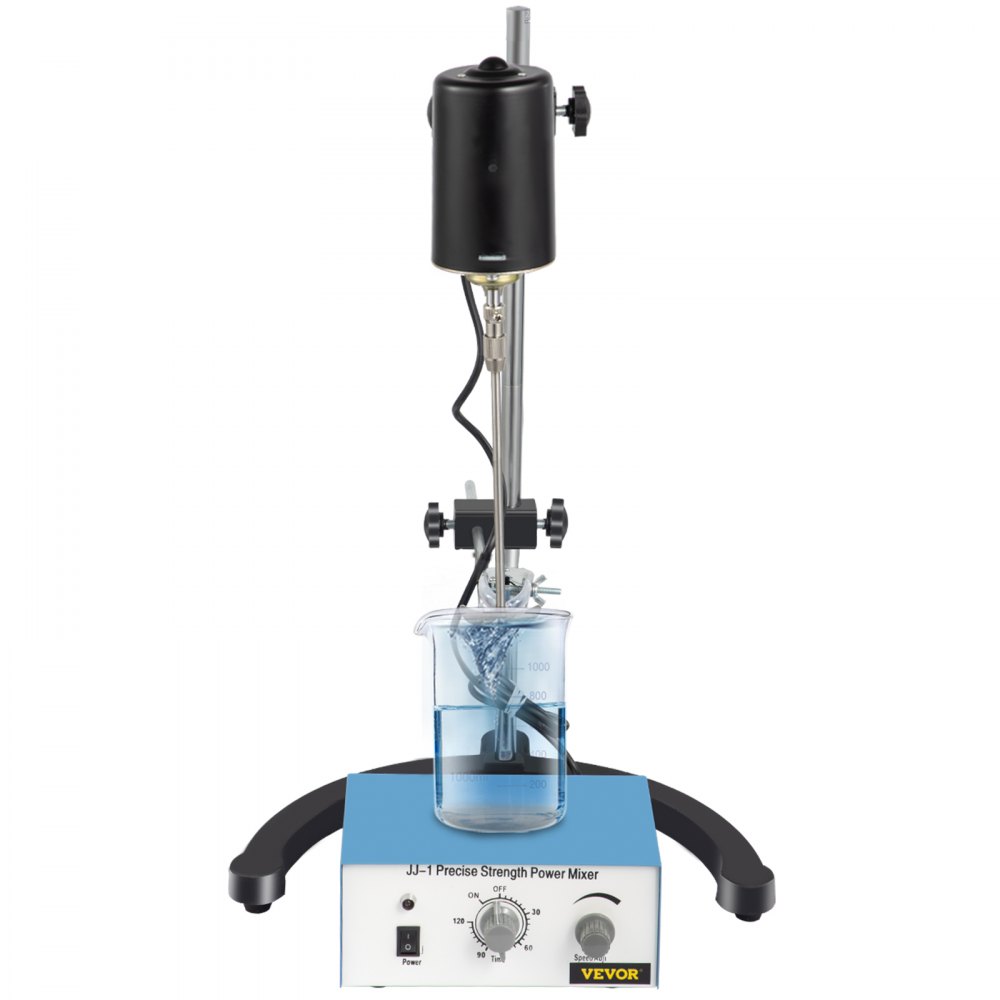 VEVOR Electric Overhead Stirrer Mixer 0-3000 RPM Overhead Stirrer Mixer 100W Overhead Stirrer 0-120 Minutes for Lab Mechanical Mixer - JJ-1AWJTSDDJBJ001V1