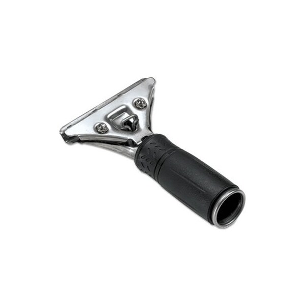 Unger , Pro Stainless Steel Squeegee Handle, Rubber Grip, Black/steel, Screw Clamp - PR00
