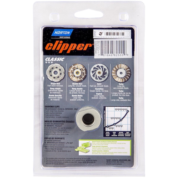 Controles de puerta Norton Norton Clipper 4 pulg. D X 5/8-11 pulg. Rueda copa clásica - 70184682555