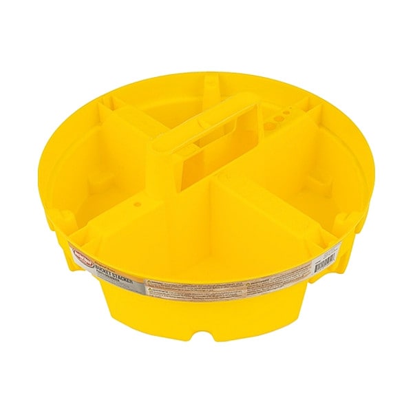Bucket Boss Bucket Stacker Small Parts Organizer, Fits 5 Gal Buckets, 4 Compartments, Yellow - 15051