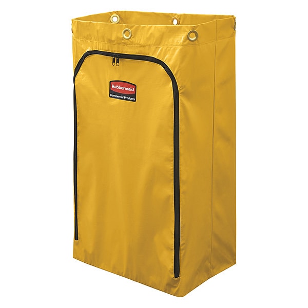 Rubbermaid Commercial Replacement Bag for 5M880, 30 1/2 in H, 17 1/2 in L, 10 1/2 in W, Vinyl, Yellow - 1966719