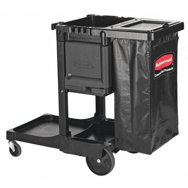 Rubbermaid Commercial Executive Janitorial Cleaning Cart, Black - 1861430