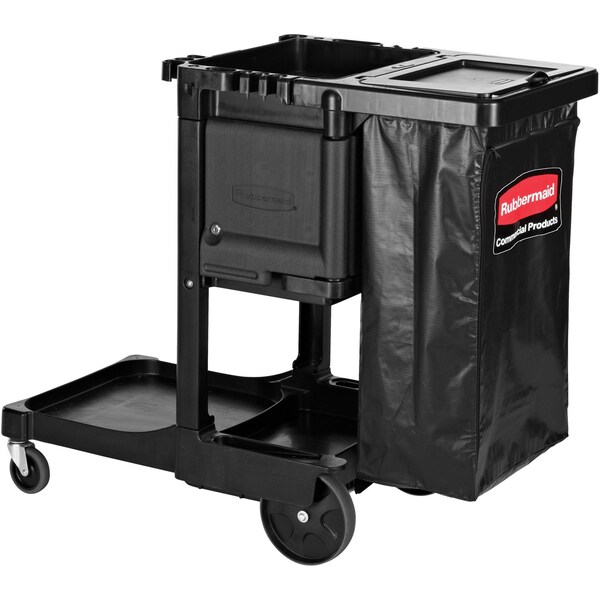 Rubbermaid Commercial Executive Janitorial Cleaning Cart, Black - 1861430