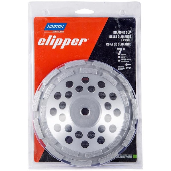 Norton Door Controls Norton Clipper 7 pulgadas D x 5/8-11 pulgadas Rueda de Copa Clásica - 70184682595.