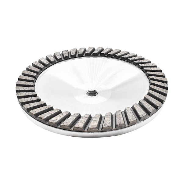 Rueda de Copa Turbo de Diamante de 7 pulgadas para Diamante de Especialidad, Rosca de 5/8 pulgadas x 11, Cuerpo de Aluminio