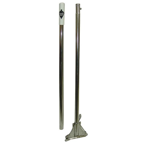 Tough Guy 60" Slide On Wet Mop Handle, Natural, Stainless steel - 5EHJ4