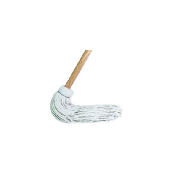 Abco Cotton Deckmop #20 Wood Handle w/ Clear Coating, 12PK - CD-50020