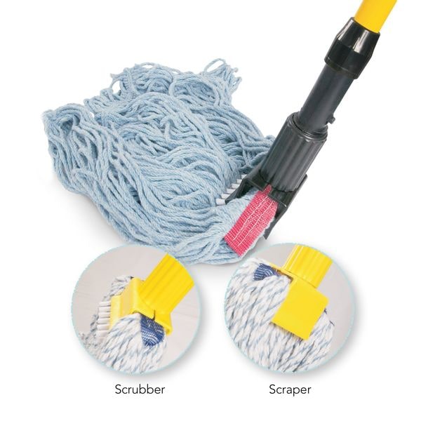 Tough Guy Clamp On Wet Mop Handle, Yellow, Fiberglass - 22F184