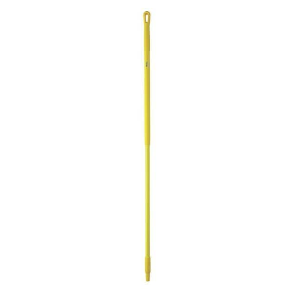 Vikan 59" Color Coded Handle, 1 1/4 in Dia, Yellow, Fiberglass - 29386