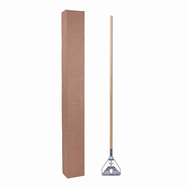 Unisan Mop Handle Metal Head, 54", 1.13" Dia, Natural, Wood - 605