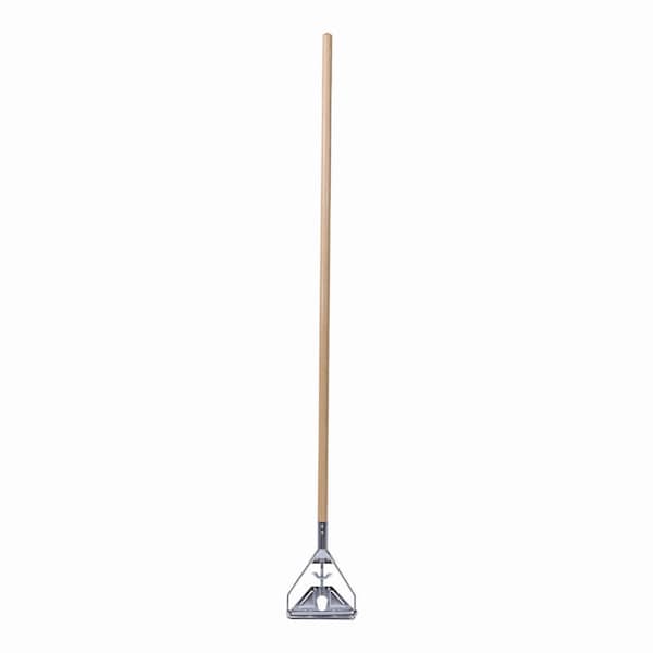 Unisan Mop Handle Metal Head, 54", 1.13" Dia, Natural, Wood - 605
