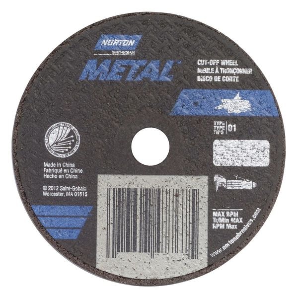 Rueda de corte Norton Abrasives, Norton Metal, 4"x.035"x3/8" - 07660789453