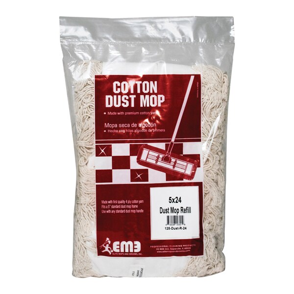 Elite Mops & Brooms Elite Mops and Brooms Dust Cotton Mop Refill 1 pk - 125-DUST-R-24