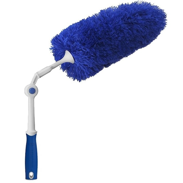 Unger Click and Dust Duster, 2 in Head, Microfiber Head, 6 in L Handle, Blue - 989230