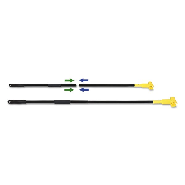 Boardwalk 59" Two-Piece Metal Handle w/Jaw Head, 1.5" Dia, Black/Yellow, Metal - FFC14M