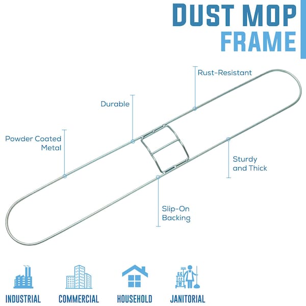 Bison Life Bison Life 36 Inch Commercial High Quality Metal Slide On Dust Mop Frame - KHES-MDMF-36