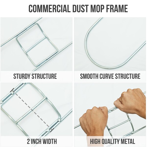 Bison Life Bison Life 36 Inch Commercial High Quality Metal Slide On Dust Mop Frame - KHES-MDMF-36