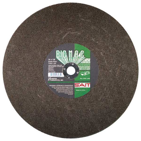 United Abrasives/Sait SAIT 23464 Big M.A.C.™ Masonry, Asphalt, Concrete Large Diameter Portable Saw Cutting Wheels 14" x 1/8" x 20MM, 1-Pack - 23464

United Abrasives/Sait SAIT 23464 Big M.A.C.™ para mampostería, asfalto, concreto Ruedas de corte de sierra portátil de gran diámetro 14" x 1/8" x 20MM, 1 paquete - 23464.