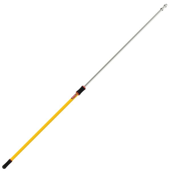Rubbermaid Commercial 48 in to 96 in Threaded Extension Handle, 1 1/4 in Dia, Yellow, Aluminum - FGQ76500YL00