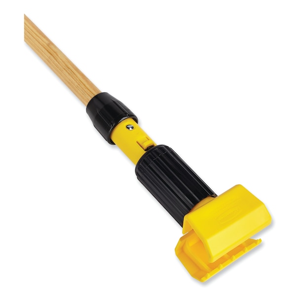 Rubbermaid Commercial 60" Mop and Broom Handles, 1.13" Dia, Natural/Yellow, Wood - FGH216000000