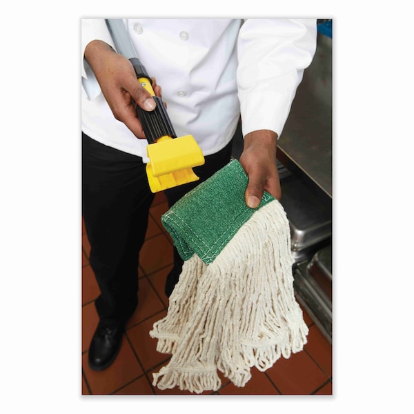 Rubbermaid Commercial 60" Mop and Broom Handles, 1.13" Dia, Natural/Yellow, Wood - FGH216000000