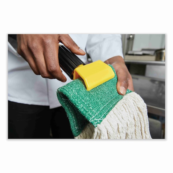 Rubbermaid Commercial 60" Mop and Broom Handles, 1.13" Dia, Natural/Yellow, Wood - FGH216000000