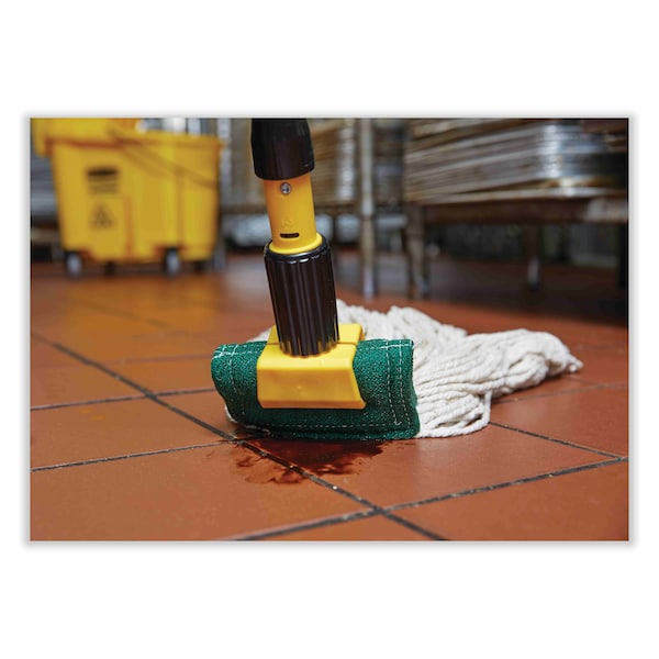 Rubbermaid Commercial 60" Mop and Broom Handles, 1.13" Dia, Natural/Yellow, Wood - FGH216000000