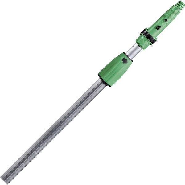 Unger 156" Threaded Telescoping Pole, 7/8 in Dia, Silver/Green, Aluminum/Plastic - EZ400