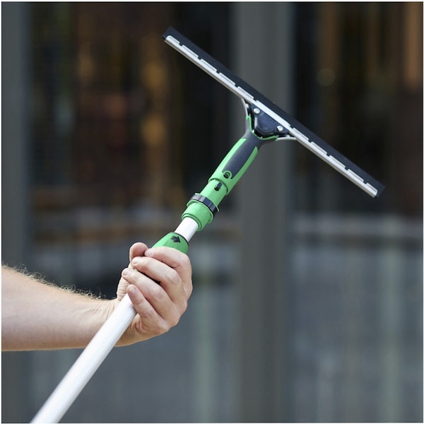 Unger 156" Threaded Telescoping Pole, 7/8 in Dia, Silver/Green, Aluminum/Plastic - EZ400