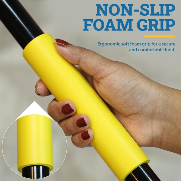 Kleen Handler 61in Extendable Broom/Mop Handle, Threaded Ends for Standard Heads, 2PK - KHHD-EXH-IRN-BK-1-2-OMP