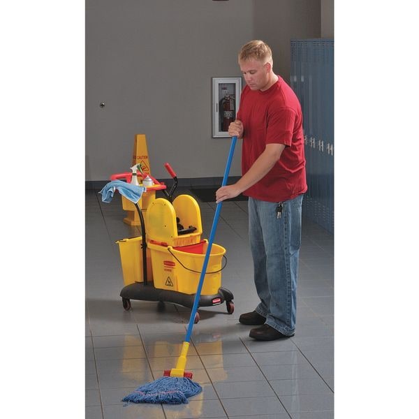 Tough Guy 60" Clamp On Wet Mop Handle, Red, Fiberglass - 1TYZ6