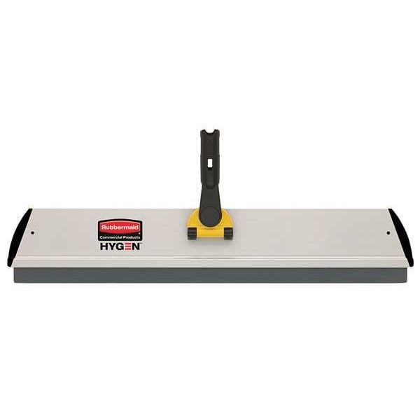 Rubbermaid Commercial 23" Microfiber Pad Holder With Squeegee, Gray and Yellow, Aluminum - FGQ57000YL00