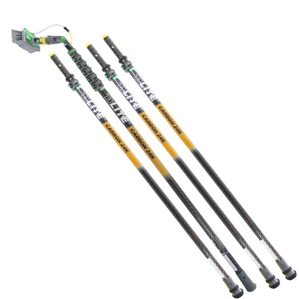 Unger nLite Carbon 24K Water Fed Pole Kit 595 Ft  11 Powerbrush - CF86G,CF33G,NUK28