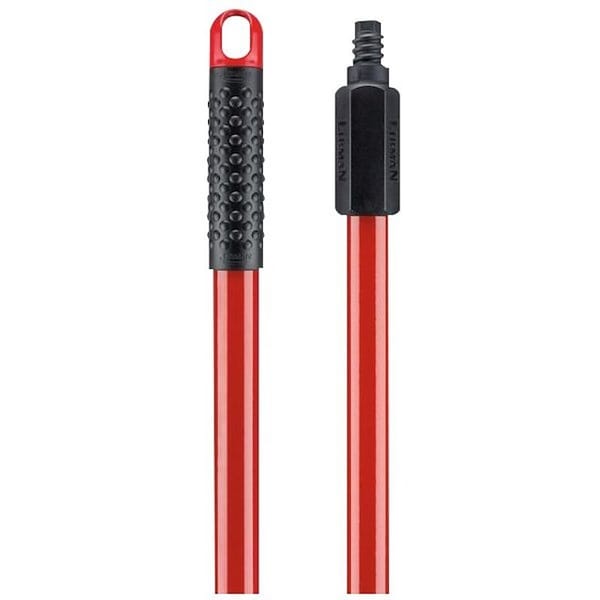 Libman Extra Long Handle, 1 in Dia, 60 in L, Threaded, Steel, Black/Red - 601