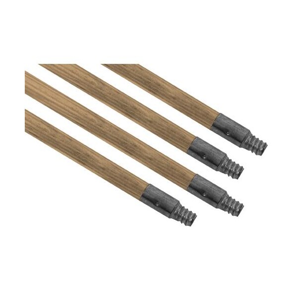 Commercial Wooden Broom/Squeegee Handle w/Metal Threaded Tip, PK4 - 83274
