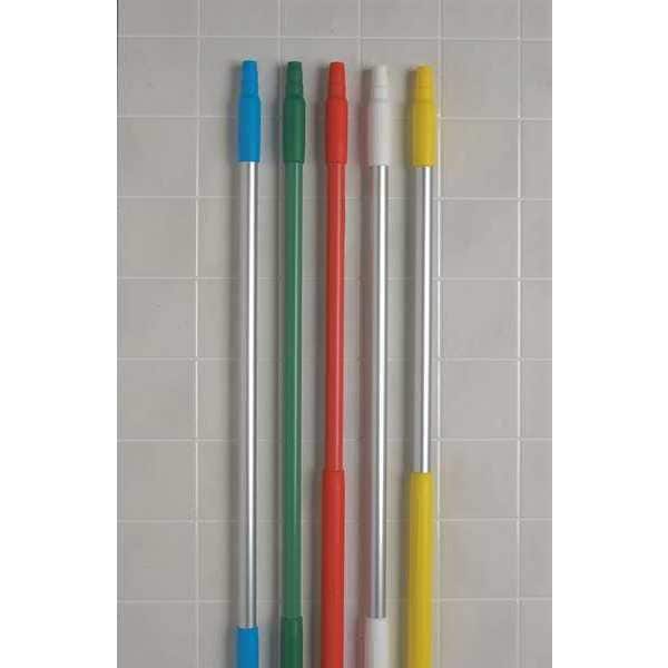 Vikan 59" Color Coded Handle, 1 1/4 in Dia, White, Fiberglass - 29385