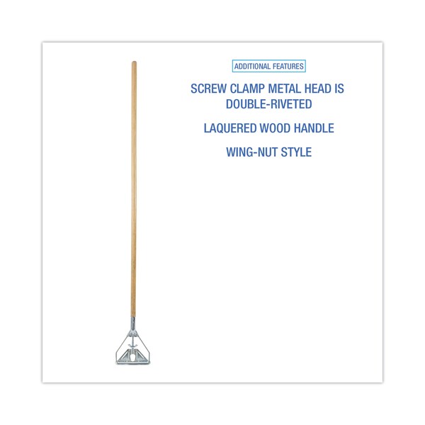 Unisan 63" Mop and Broom Handles, 1.13" Dia, Natural, Wood - UNS 603