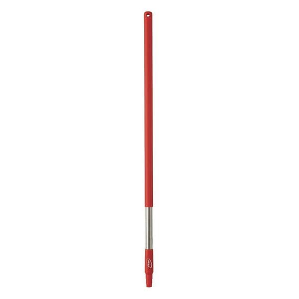 Vikan 1025mm Color Coded Handle, 1 1/4 in Dia, Red, Stainless Steel - 29834