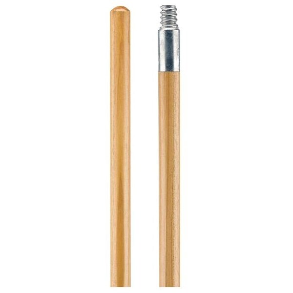 Libman Handle, 1 in Dia, 60 in L, Zinc Thread, Wood, Natural - 602