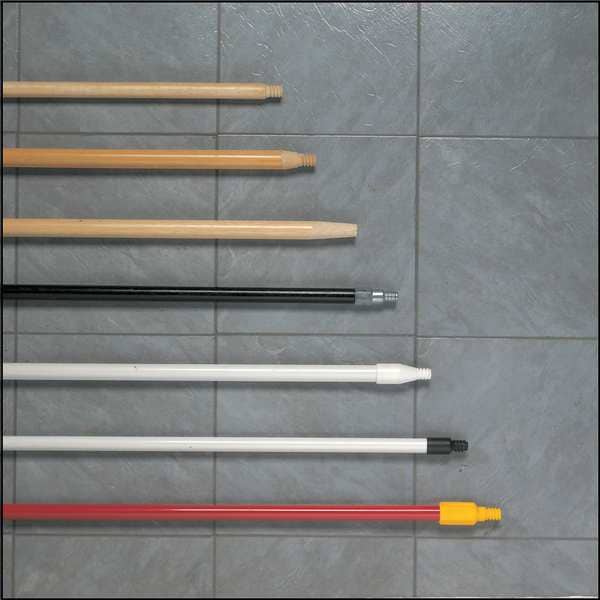 Tough Guy 60" Broom Handle, 1 in Dia, White, Fiberglass - 1VAC6