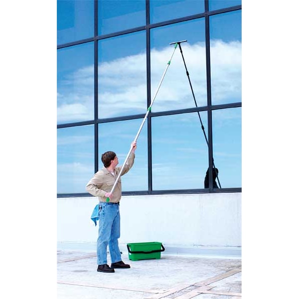 Unger 216" Threaded Telescoping Pole, 7/8 in Dia, Silver/Green, Aluminum/Plastic - ED550