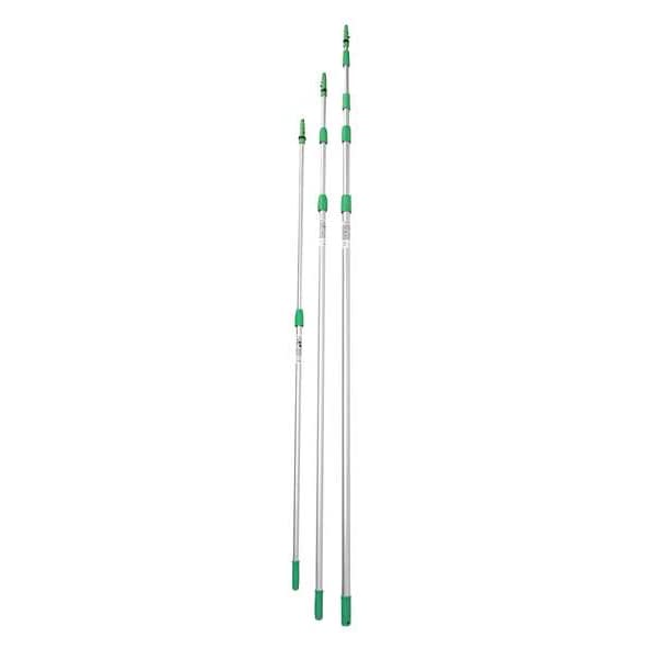 Unger 216" Threaded Telescoping Pole, 7/8 in Dia, Silver/Green, Aluminum/Plastic - ED550