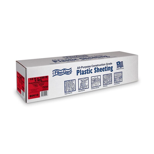 Film-Gard Film-Gard Plastic Sheeting 6 mil X 10 ft. W X 100 ft. L Polyethylene Black 1 pk - 626031