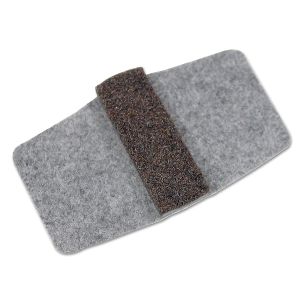 Master Caster Wrap Around Felt Floor Savers, Rect, 7.25w x 1d x 8h, Gray/Black, PK16 - 88458