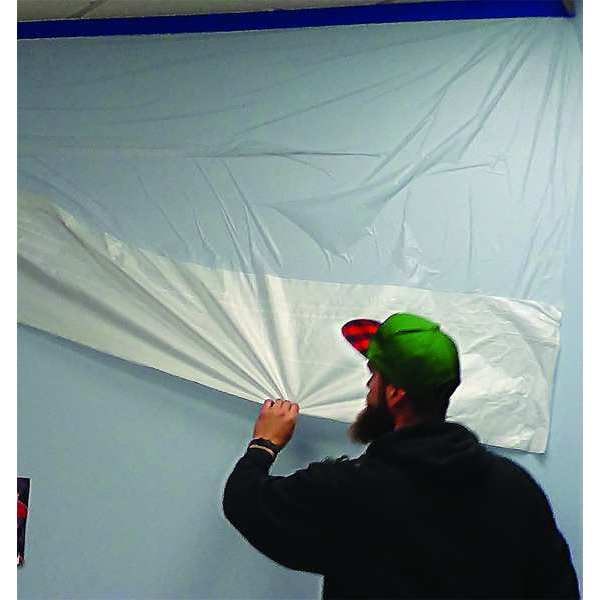 Americover Light Duty Static Construction Film, 2 mil Thick, 10 ft Width, 100 ft Length, Frosted Clear - RWC10
