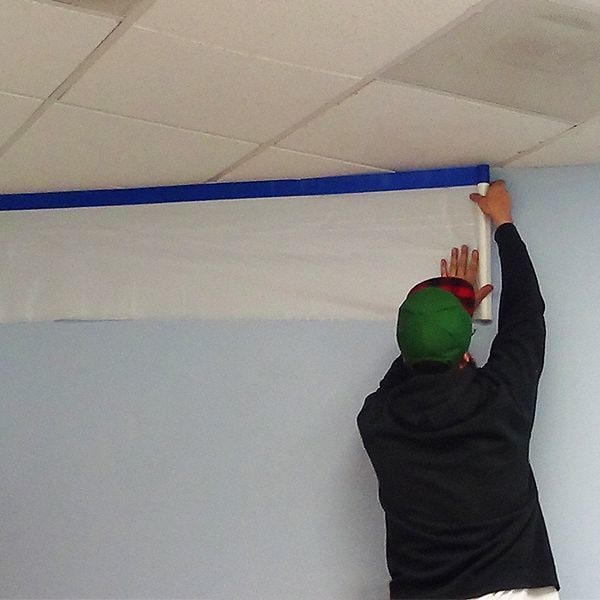 Americover Light Duty Static Construction Film, 2 mil Thick, 10 ft Width, 100 ft Length, Frosted Clear - RWC10
