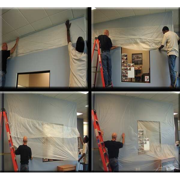 Americover Light Duty Static Construction Film, 2 mil Thick, 10 ft Width, 100 ft Length, Frosted Clear - RWC10