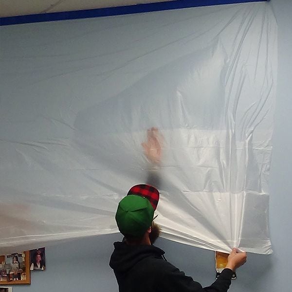 Americover Light Duty Static Construction Film, 2 mil Thick, 10 ft Width, 100 ft Length, Frosted Clear - RWC10